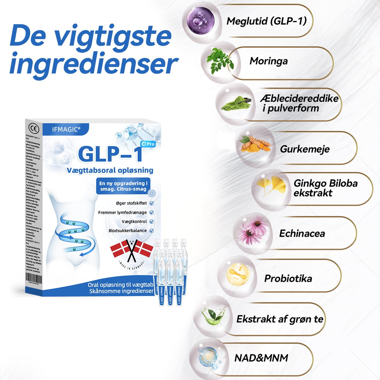 IFMAGIC® GLP-1 Pro Vægttab Oral Opløsning👩‍⚕️En dosis om dagen – synlige resultater inden for 7 dage🔥Velegnet til kroniske sygdomme, fedme, diabetes, hjerte-kar-sygdomme 🏆