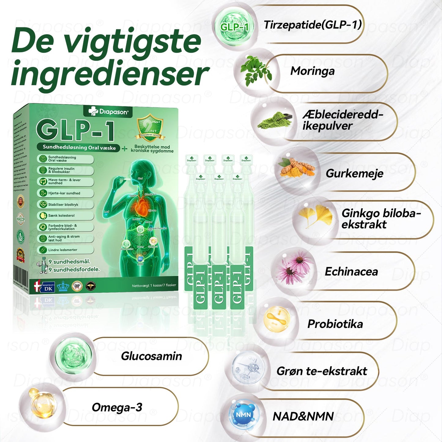 Officiel Butik | Diapason® GLP-1 9-i-1 oral sundhedsvæske 🌿 Formel til beskyttelse mod kronisk sygdom 🏆