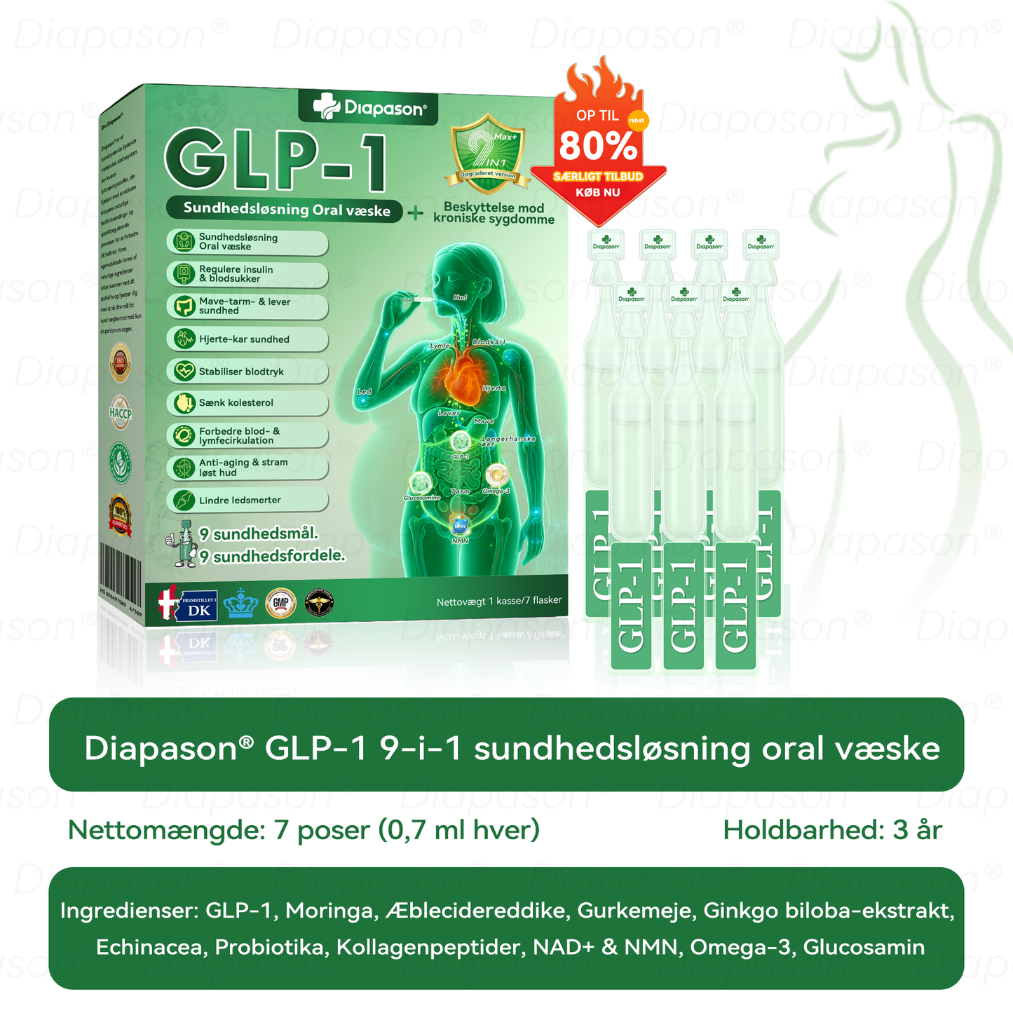 Officiel Butik | Diapason® GLP-1 9-i-1 oral sundhedsvæske 🌿 Formel til beskyttelse mod kronisk sygdom 🏅