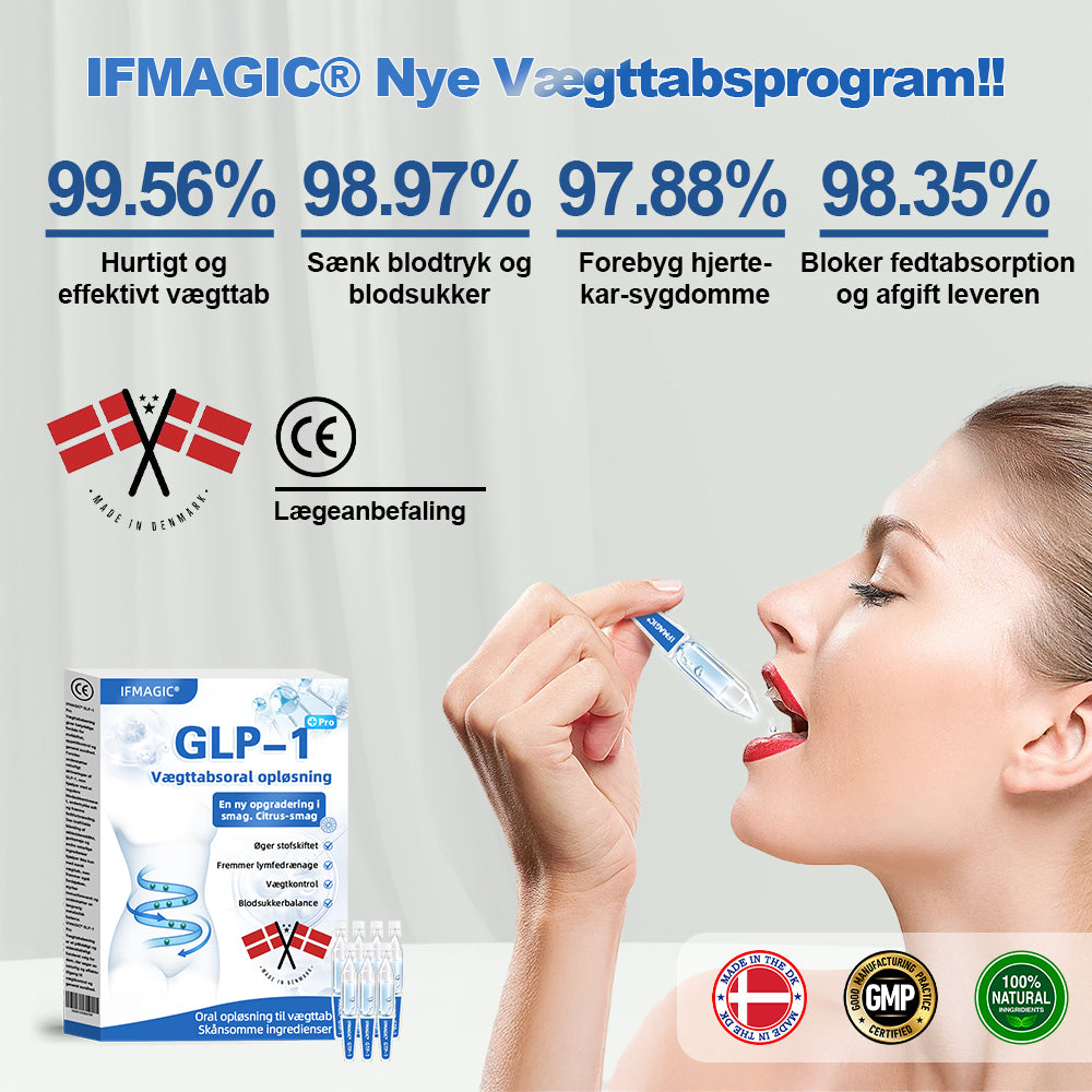 IFMAGIC® GLP-1 Pro Vægttab Oral Opløsning👩‍⚕️En dosis om dagen – synlige resultater inden for 7 dage🔥Velegnet til kroniske sygdomme, fedme, diabetes, hjerte-kar-sygdomme 🏆